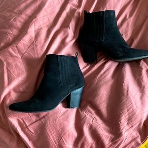 Faux suede booties